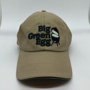 Big Green Egg Adjustable Hat BBQ Grill Logo Baseball Cap Tan Green
